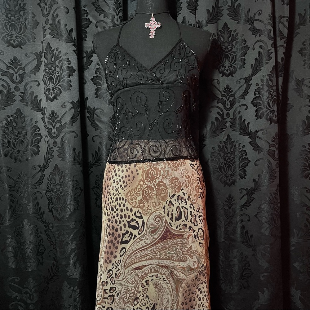 La Belle Black and Brown Maxi Skirt